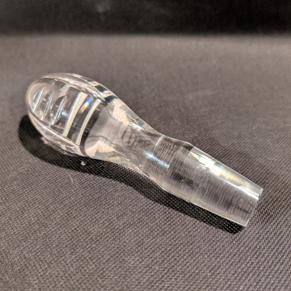 Vintage 1960s Bohemian Crystal Cut Etched Tall Decanter Stopper.